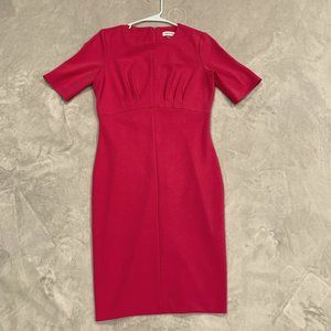 Calvin Klein Size 8 Pink Short Sleeve Formal Sheath Dress